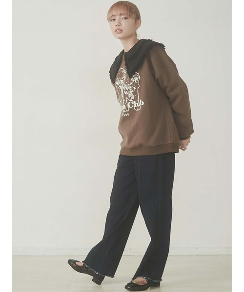 merry jenny（メリージェニー）の「KITTEN CLUBトレーナー（Tシャツ/カットソー・レディース・ブラック/ブラウン/グレー・FREE）」の18枚目の写真