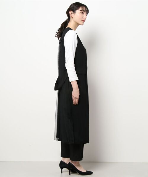 PICCIN（ピッチン）の「バックチュールロングジレ（ベスト・レディース・ライトグレー/ブラック・M/L）」の14枚目の写真