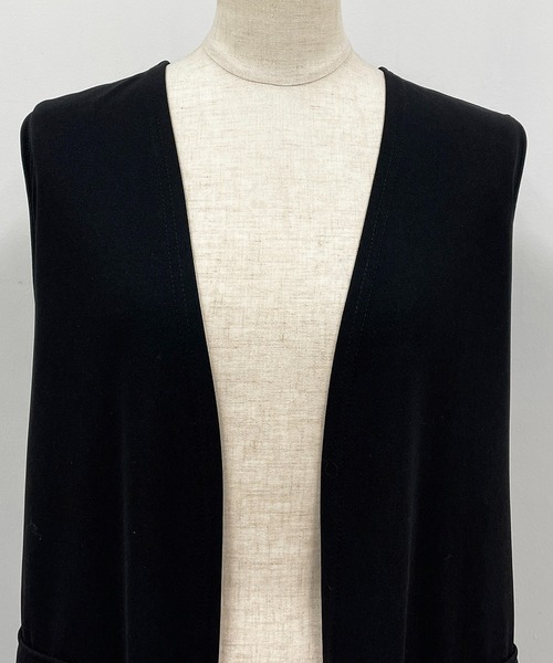 PICCIN（ピッチン）の「バックチュールロングジレ（ベスト・レディース・ライトグレー/ブラック・M/L）」の9枚目の写真