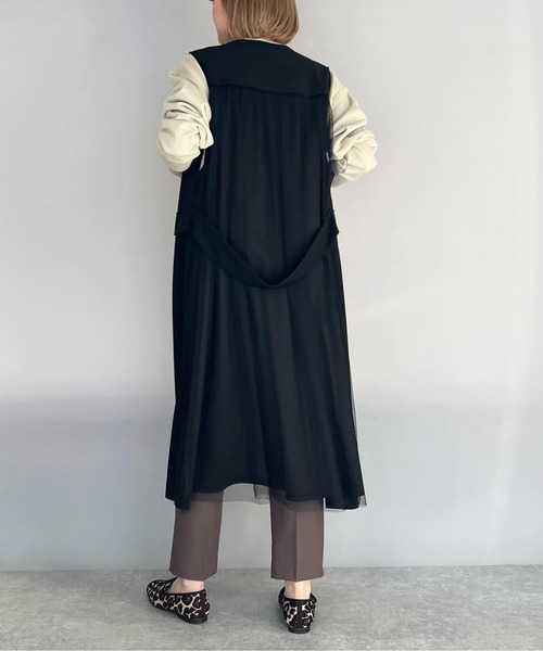 PICCIN（ピッチン）の「バックチュールロングジレ（ベスト・レディース・ライトグレー/ブラック・M/L）」の16枚目の写真