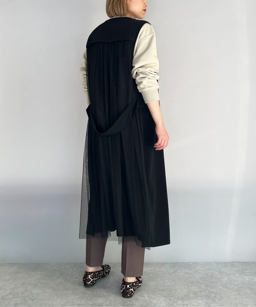 PICCIN（ピッチン）の「バックチュールロングジレ（ベスト・レディース・ライトグレー/ブラック・M/L）」の12枚目の写真