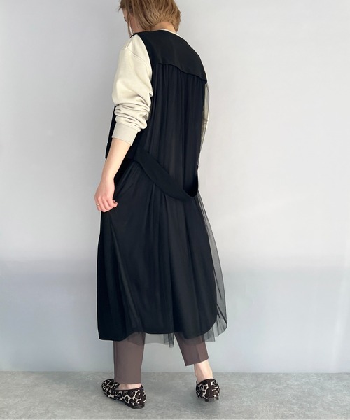 PICCIN（ピッチン）の「バックチュールロングジレ（ベスト・レディース・ライトグレー/ブラック・M/L）」の20枚目の写真