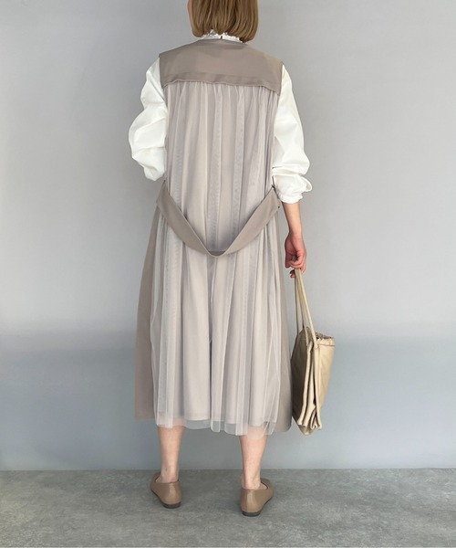 PICCIN（ピッチン）の「バックチュールロングジレ（ベスト・レディース・ライトグレー/ブラック・M/L）」の15枚目の写真