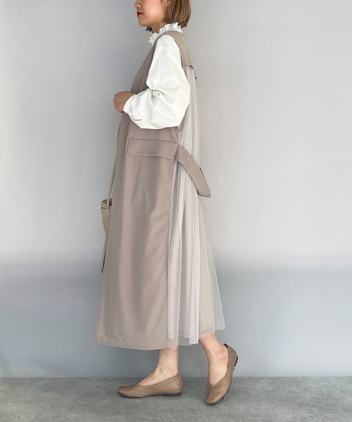 PICCIN（ピッチン）の「バックチュールロングジレ（ベスト・レディース・ライトグレー/ブラック・M/L）」の19枚目の写真