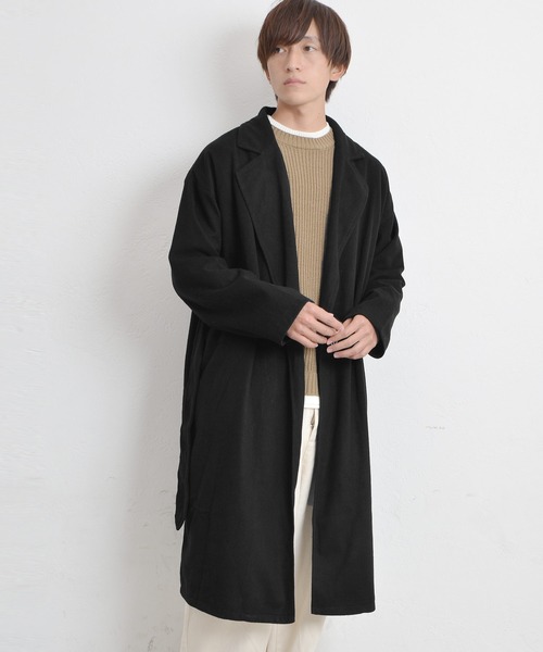 MinoriTY（マイノリティ）の「ソフトメルトン タイロッケン ロングコート（チェスターコート・メンズ・ブラック/グレー/ブラウン・L/M）」の4枚目の写真