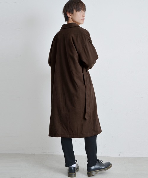 MinoriTY（マイノリティ）の「ソフトメルトン タイロッケン ロングコート（チェスターコート・メンズ・ブラック/グレー/ブラウン・L/M）」の9枚目の写真