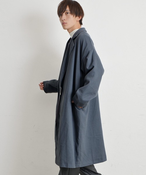 MinoriTY（マイノリティ）の「ソフトメルトン タイロッケン ロングコート（チェスターコート・メンズ・ブラック/グレー/ブラウン・L/M）」の6枚目の写真