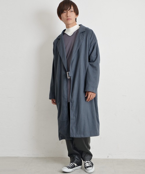 MinoriTY（マイノリティ）の「ソフトメルトン タイロッケン ロングコート（チェスターコート・メンズ・ブラック/グレー/ブラウン・L/M）」の7枚目の写真