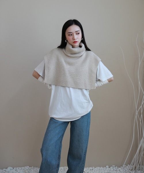 セール】ショールニットネックウォーマー（Tシャツ/カットソー