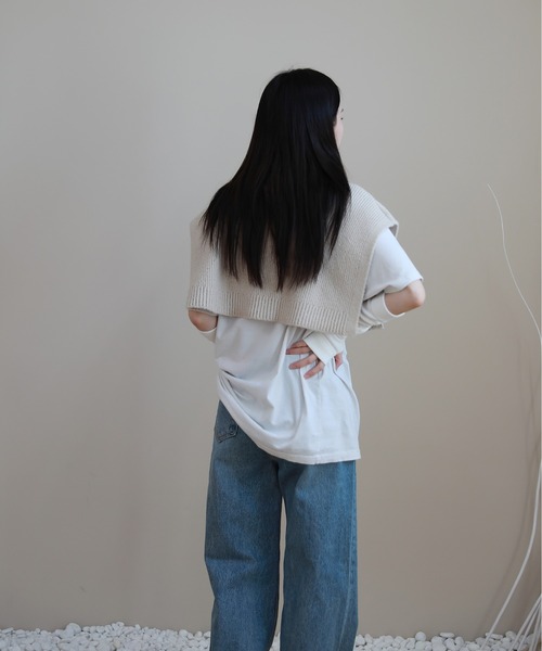by muni:r（バイ ムニール）の「ショールニットネックウォーマー（Tシャツ/カットソー・レディース・ブラウン/ベージュ/ブラック・FREE）」の21枚目の写真