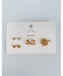 mou | ミニピアス＆イヤーカフ4セットアクセサリー(ピアス（両耳用）)