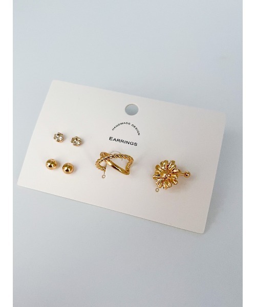 mou（モウ）の「ミニピアス＆イヤーカフ4セットアクセサリー（ピアス（両耳用）・レディース・シルバー/ゴールド・FREE）」の6枚目の写真