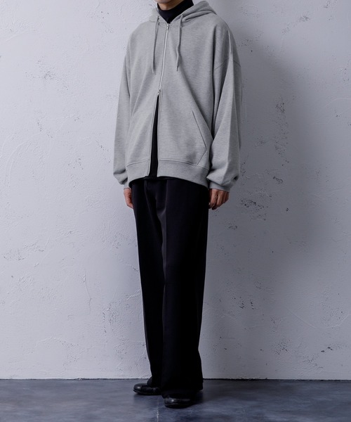 Adoon plain(アドーンプレーン)の「【Adoon plain】ダブルジップパーカー(パーカー・メンズ・ライトグリーン/オレンジ/ライトグレー/ブラック・LARGE/MEDIUM)」の7枚目の写真