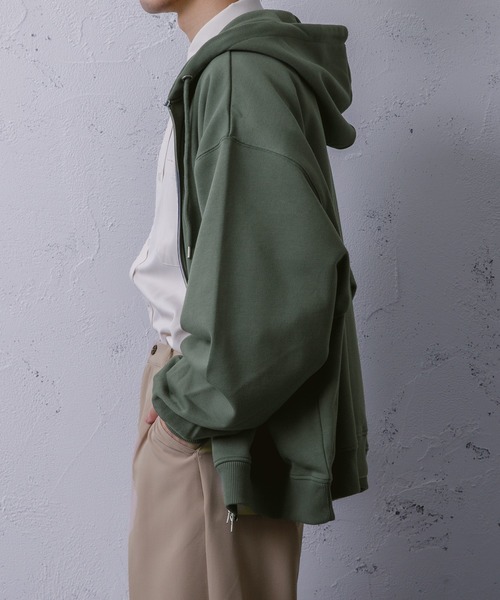 Adoon plain(アドーンプレーン)の「【Adoon plain】ダブルジップパーカー(パーカー・メンズ・ライトグリーン/オレンジ/ライトグレー/ブラック・LARGE/MEDIUM)」の17枚目の写真