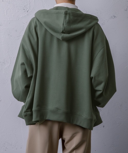 Adoon plain(アドーンプレーン)の「【Adoon plain】ダブルジップパーカー(パーカー・メンズ・ライトグリーン/オレンジ/ライトグレー/ブラック・LARGE/MEDIUM)」の16枚目の写真