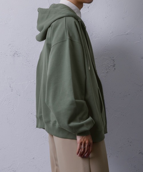 Adoon plain(アドーンプレーン)の「【Adoon plain】ダブルジップパーカー(パーカー・メンズ・ライトグリーン/オレンジ/ライトグレー/ブラック・LARGE/MEDIUM)」の18枚目の写真