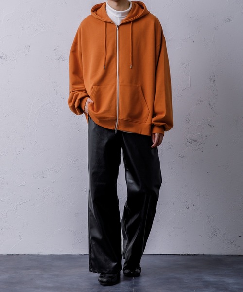 Adoon plain(アドーンプレーン)の「【Adoon plain】ダブルジップパーカー(パーカー・メンズ・ライトグリーン/オレンジ/ライトグレー/ブラック・LARGE/MEDIUM)」の19枚目の写真