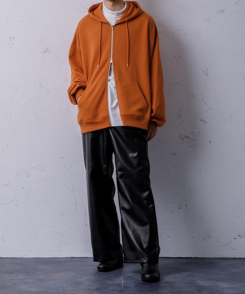 Adoon plain(アドーンプレーン)の「【Adoon plain】ダブルジップパーカー(パーカー・メンズ・ライトグリーン/オレンジ/ライトグレー/ブラック・LARGE/MEDIUM)」の10枚目の写真