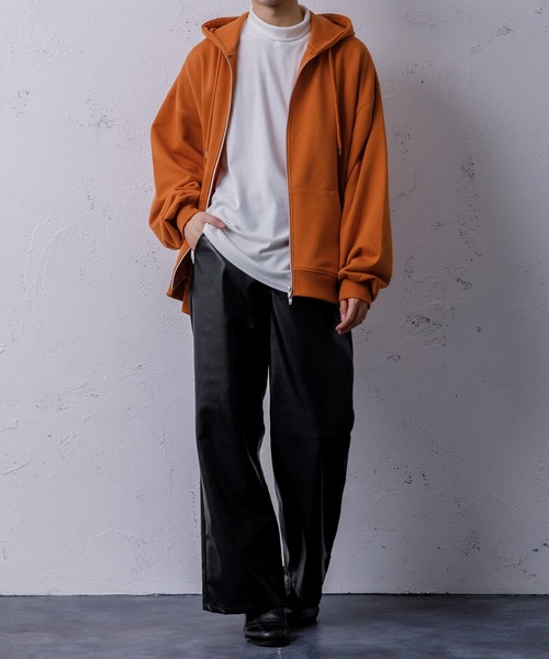 Adoon plain(アドーンプレーン)の「【Adoon plain】ダブルジップパーカー(パーカー・メンズ・ライトグリーン/オレンジ/ライトグレー/ブラック・LARGE/MEDIUM)」の21枚目の写真