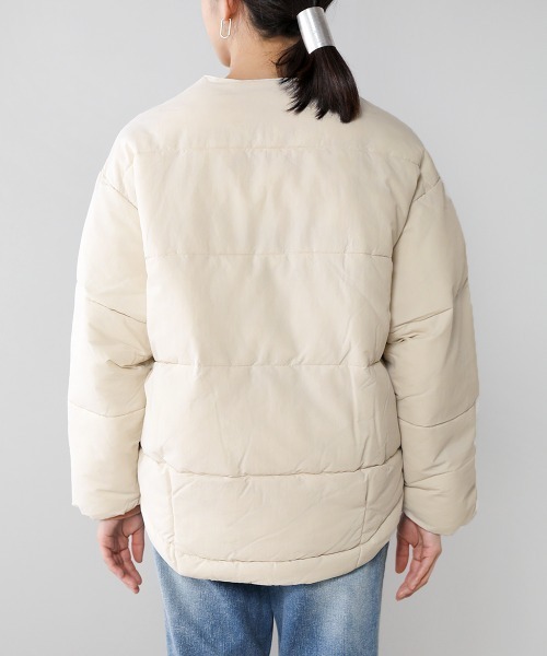 Bou Jeloud（ブージュルード）の「ノーカラー中綿ジャケット（ノーカラージャケット・レディース・ブラック/アイボリー・38）」の14枚目の写真