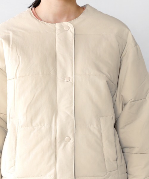 Bou Jeloud（ブージュルード）の「ノーカラー中綿ジャケット（ノーカラージャケット・レディース・ブラック/アイボリー・38）」の15枚目の写真