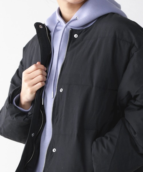 Bou Jeloud（ブージュルード）の「ノーカラー中綿ジャケット（ノーカラージャケット・レディース・ブラック/アイボリー・38）」の5枚目の写真