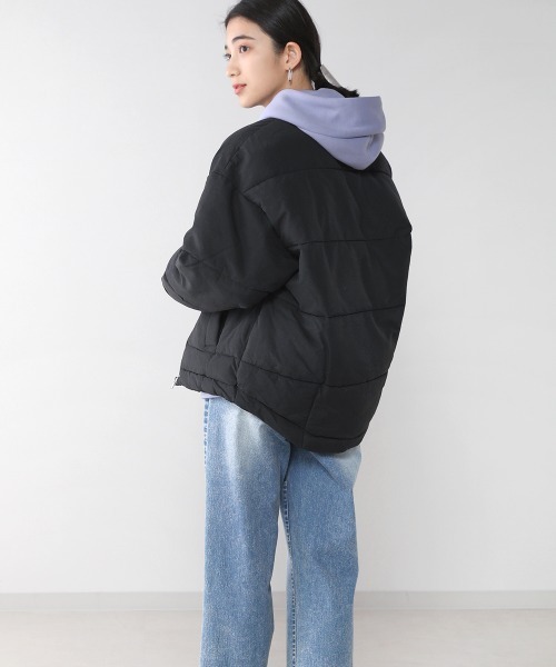 Bou Jeloud（ブージュルード）の「ノーカラー中綿ジャケット（ノーカラージャケット・レディース・ブラック/アイボリー・38）」の7枚目の写真