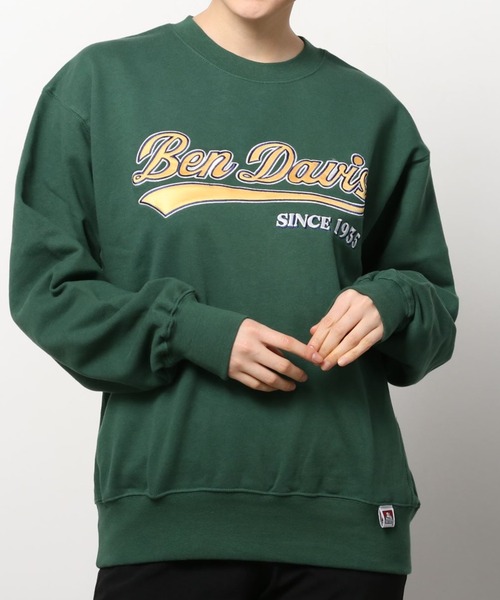 BEN DAVIS（ベンデイビス）の「【BEN　DAVIS/ベンデイビス】スタジアムロゴ ワッペン スウェット/トレーナー（スウェット・レディース・アッシュグレー/ネイビー/ダークグリーン/グリーン/ブルー・M/L/XL）」の8枚目の写真