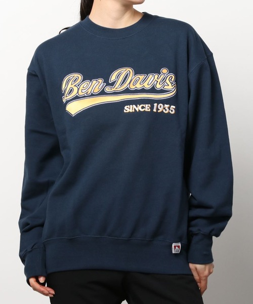 BEN DAVIS（ベンデイビス）の「【BEN　DAVIS/ベンデイビス】スタジアムロゴ ワッペン スウェット/トレーナー（スウェット・レディース・アッシュグレー/ネイビー/ダークグリーン/グリーン/ブルー・M/L/XL）」の9枚目の写真
