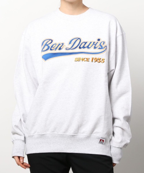 BEN DAVIS（ベンデイビス）の「【BEN　DAVIS/ベンデイビス】スタジアムロゴ ワッペン スウェット/トレーナー（スウェット・レディース・アッシュグレー/ネイビー/ダークグリーン/グリーン/ブルー・M/L/XL）」の6枚目の写真