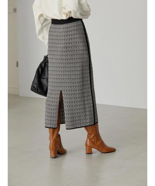 AMERICAN HOLIC（アメリカンホリック）の「ニットジャガードスカート（スカート・レディース・ブラック・S/M/L）」の5枚目の写真