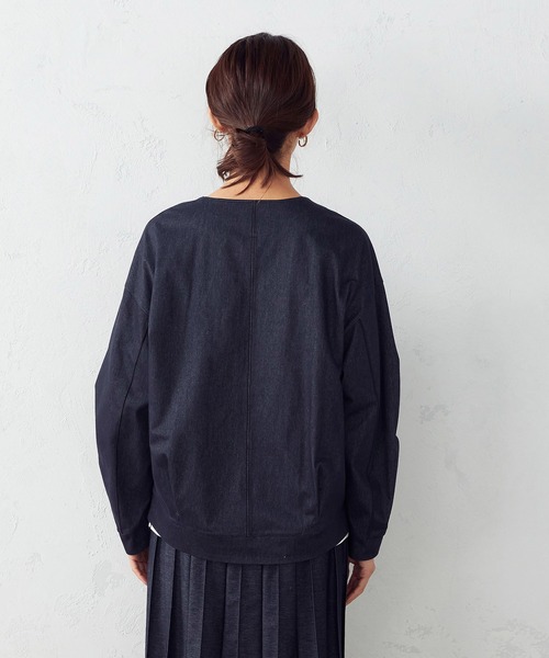 COMME CA ISM(コムサイズム)の「【一部店舗限定】ノーカラーブルゾン(ブルゾン・レディース・ブラック/ネイビー・MEDIUM/LARGE)」の9枚目の写真