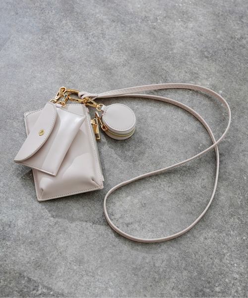 DouDou（ドゥドゥ）の「マルチスマホショルダー SS（ショルダーバッグ・レディース・アイボリー/ブラック/ベージュ/ミント/バイオレット・FREE）」の2枚目の写真