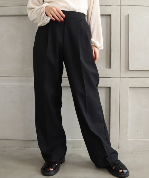 moment+（モーメントプラス）の「TRギャバ セットアップ（ダブルテーラードジャケット＆ツータックパンツ）（セットアップ・レディース・アイボリー/ブラック/モカ/カーキ/ネイビー・M）」の21枚目の写真