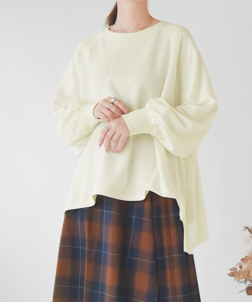 and it_（アンドイット）の「ボリュームスリーブゆるスウェット（スウェット・レディース・ピンク/ベージュ/ホワイト/チャコールグレー/ダークグリーン/ブラック/サックスブルー・M）」の13枚目の写真