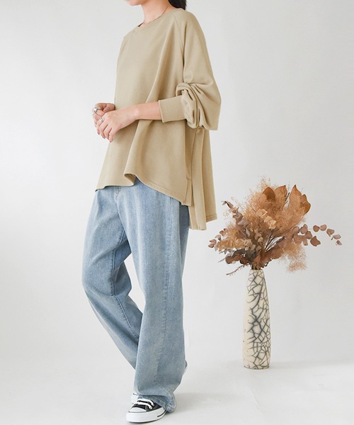 and it_（アンドイット）の「ボリュームスリーブゆるスウェット（スウェット・レディース・ピンク/ベージュ/ホワイト/チャコールグレー/ダークグリーン/ブラック/サックスブルー・M）」の19枚目の写真