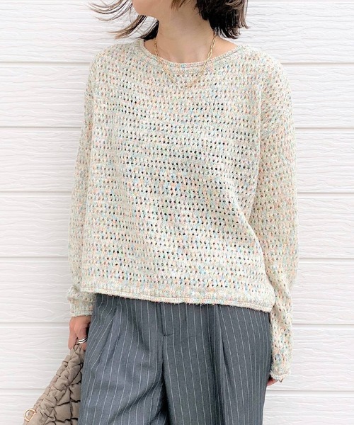 Q(キュー)の「MIXヤーンニット(ニット/セーター・レディース・マルチ/ホワイト系その他・MEDIUM)」の2枚目の写真