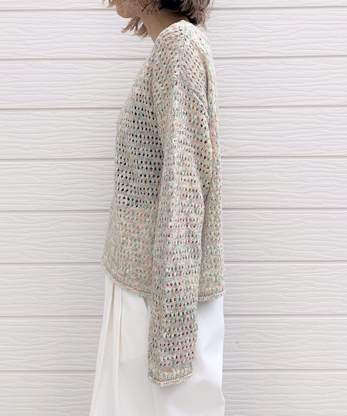 Q(キュー)の「MIXヤーンニット(ニット/セーター・レディース・マルチ/ホワイト系その他・MEDIUM)」の4枚目の写真