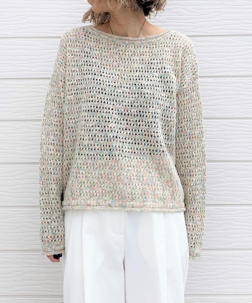 Q(キュー)の「MIXヤーンニット(ニット/セーター・レディース・マルチ/ホワイト系その他・MEDIUM)」の3枚目の写真