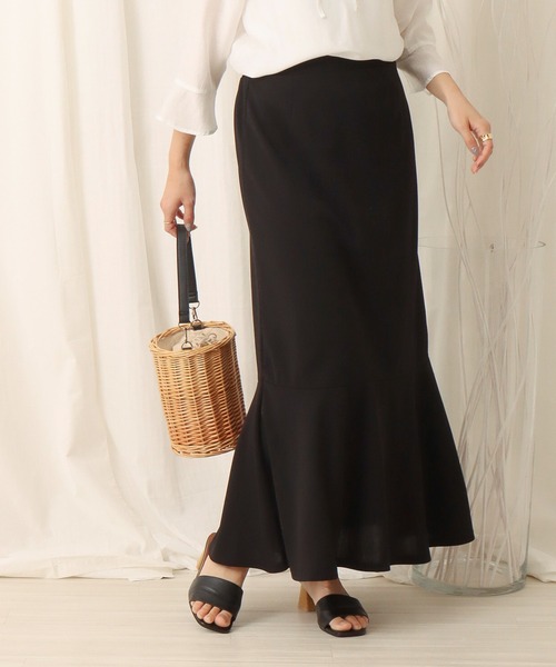 libelle more（リベル モア）の「カットジョーゼット切替マーメイドスカート（スカート・レディース・ブラック/グレイッシュベージュ/モカ・M/L）」の2枚目の写真