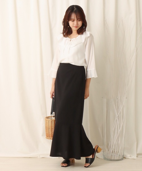 libelle more（リベル モア）の「カットジョーゼット切替マーメイドスカート（スカート・レディース・ブラック/グレイッシュベージュ/モカ・M/L）」の22枚目の写真