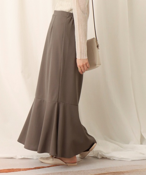 libelle more（リベル モア）の「カットジョーゼット切替マーメイドスカート（スカート・レディース・ブラック/グレイッシュベージュ/モカ・M/L）」の4枚目の写真