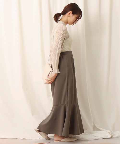libelle more（リベル モア）の「カットジョーゼット切替マーメイドスカート（スカート・レディース・ブラック/グレイッシュベージュ/モカ・M/L）」の8枚目の写真