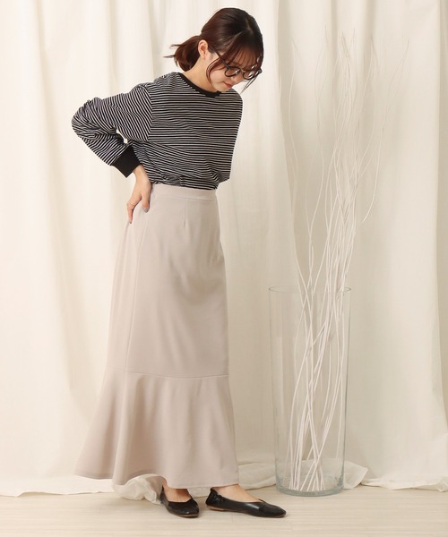 libelle more（リベル モア）の「カットジョーゼット切替マーメイドスカート（スカート・レディース・ブラック/グレイッシュベージュ/モカ・M/L）」の11枚目の写真