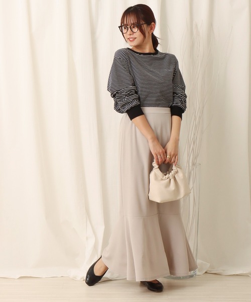 libelle more（リベル モア）の「カットジョーゼット切替マーメイドスカート（スカート・レディース・ブラック/グレイッシュベージュ/モカ・M/L）」の20枚目の写真