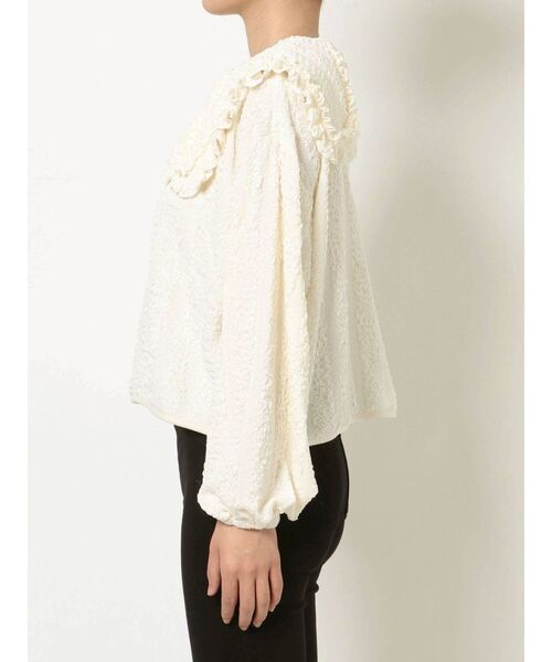 merry jenny（メリージェニー）の「くしゅくしゅショートTOPS（Tシャツ/カットソー・レディース・ブラック/アイボリー・FREE）」の5枚目の写真