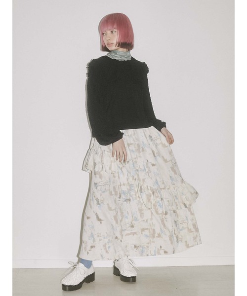 merry jenny（メリージェニー）の「くしゅくしゅショートTOPS（Tシャツ/カットソー・レディース・ブラック/アイボリー・FREE）」の19枚目の写真