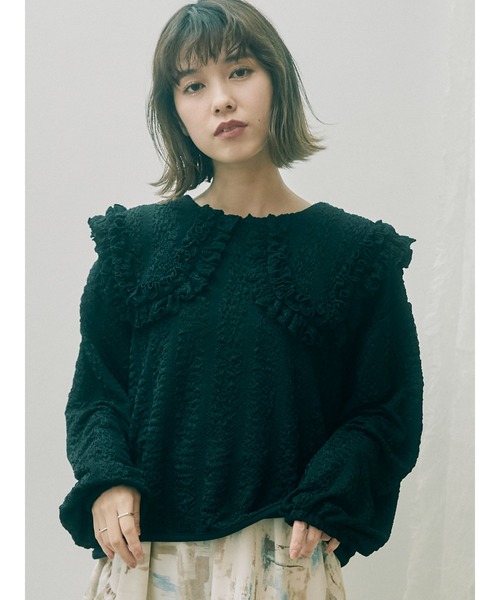 merry jenny（メリージェニー）の「くしゅくしゅショートTOPS（Tシャツ/カットソー・レディース・ブラック/アイボリー・FREE）」の17枚目の写真