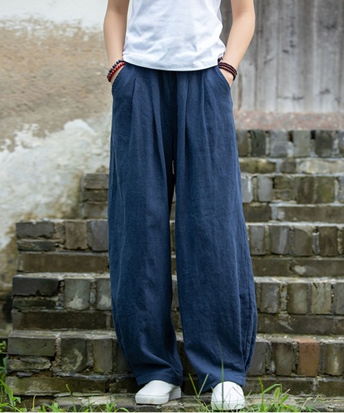 meJane（ミージェーン）の「麻ライクルーズシルエットカラーパンツ（その他パンツ・レディース・ブラック/ネイビー/ミント/キナリ・FREE）」の4枚目の写真