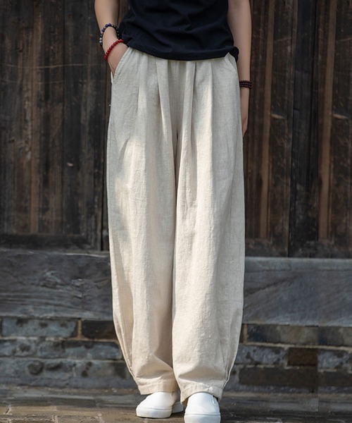 meJane（ミージェーン）の「麻ライクルーズシルエットカラーパンツ（その他パンツ・レディース・ブラック/ネイビー/ミント/キナリ・FREE）」の6枚目の写真